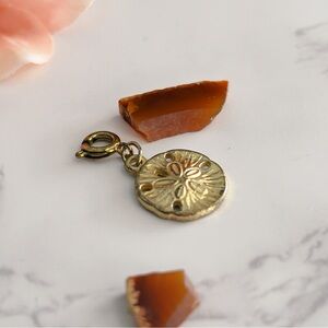 Gold Sand Dollar Charm Pendant